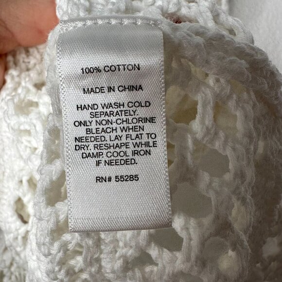 Express Open Knit Tank Top Size Small White Cotton Festival Beach Boho - Picture 5 of 8